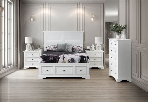 white chanelle bedroom suite